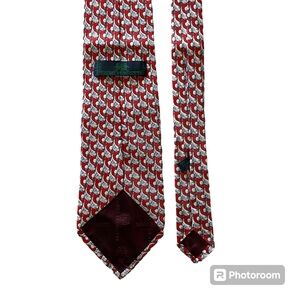 Fabio Ferretti 100% silk handmade Italian tie. Golf theme red and white